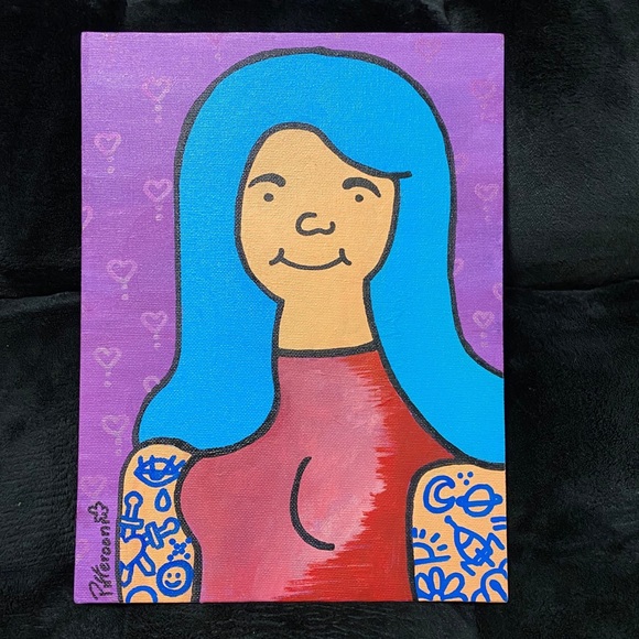 💖 Original Tattooed Lady Canvas Paintings - Picture 4 of 12